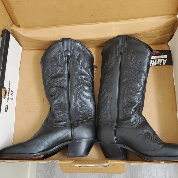 🤩New with tags Rare vintage genuine leather abilene black boots size 5.5 M - Picture 5 of 15
